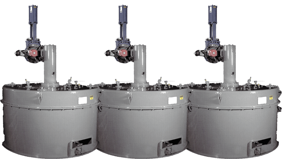 Three gray continuous centrifugal units from Silver's equipment line, shown against a white background